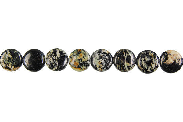 Fireworks Jasper Coin Beads, 16-Inch Strand, Beads for Jewelry Making
