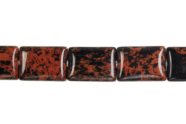 Mahogany Obsidian Flat Rectangle Beads, 16-Inch Strand, Beads for Jewelry Making