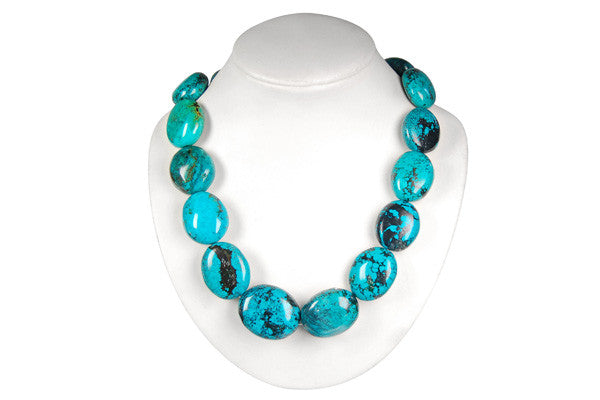 REAL Turquoise Graduated Smooth Nugget Beads, 17-Inch Strand, Jewelry Making Supplies