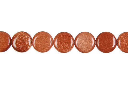 Gold Stone Coin Beads