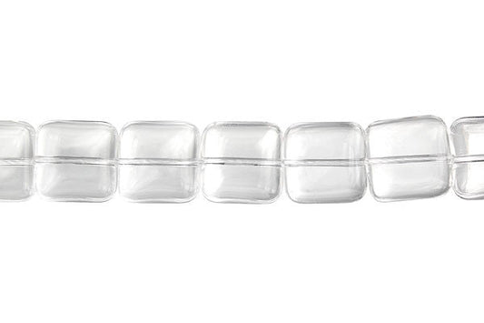 Clear Quartz (Rock Crystal) Flat Square Beads, 16-Inch Strand, Jewelry Making Supplies