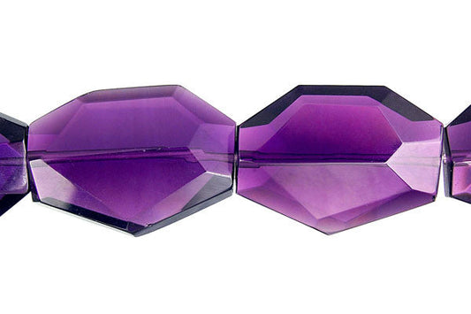 Amethyst Quartz Slab Faceted Beads, 16-Inch Strand, Beads for Jewelry Making