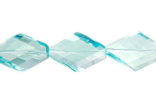 Aqua Quartz Twisted Diamond Beads, 16-Inch Strand, Beads for Jewelry Making