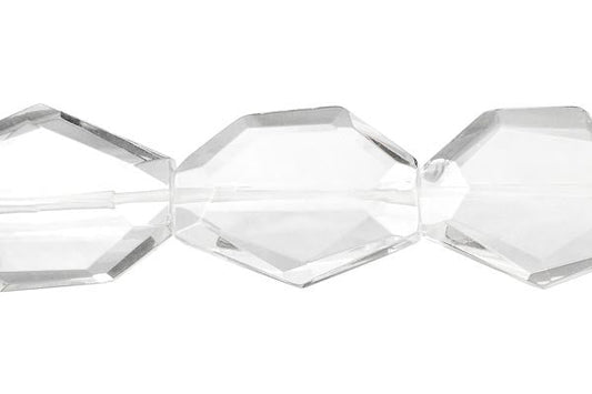 Clear Quartz Slab Faceted Beads, 16-Inch Strand, Beads for Jewelry Making