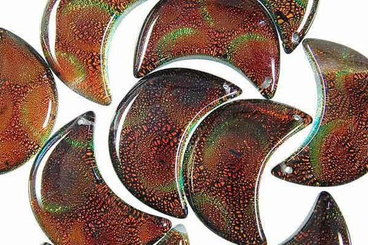 Pendant Dichroic Glass Moon Copper (01)