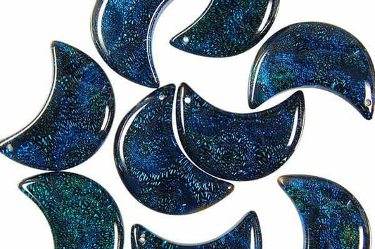 Pendant Dichroic Glass Moon Green (05)
