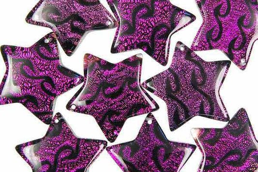 Pendant Dichroic Glass Star Purple (05)