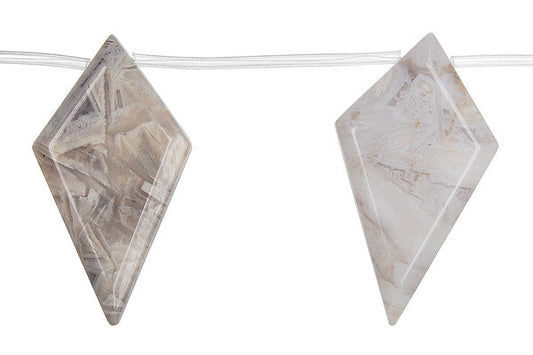 Bamboo Leaf Agate Diamond Briolette Pendant, 25x45mm, 1 Piece, Pendant for Jewelry Making