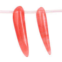 Cherry Quartz Pepper Pendant, 10x45mm, 4 Pieces, Pendant for Jewelry Making