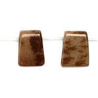 Chocolate Aventurine Rectangle Pendant, 13x18mm, 2 Pieces, Pendant for Jewelry Making