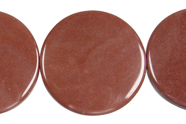 Chocolate Aventurine(Dark) Coin - 35x35mm - Piece - unbranded Chocolate Aventurine pendant for jewelry making