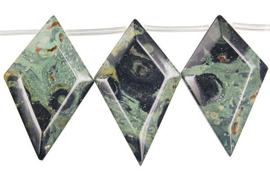 Kambaba Jasper Diamond Briolette Pendant, 25x40mm, 1 Piece, Pendant for Jewelry Making