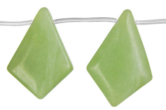 New Jade Diamond Briolette Pendant, 25x35mm, 1 Piece, Pendant for Jewelry Making