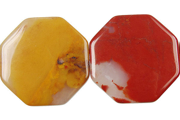 Oregon Picture Jasper Octagon Pendant, 30x30mm, 1 Piece, Pendant for Jewelry Making