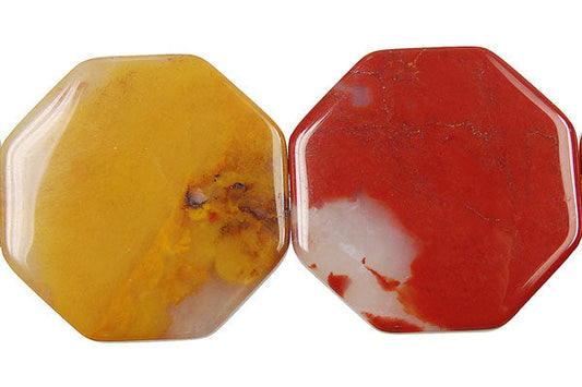 Oregon Picture Jasper Octagon Pendant, 30x30mm, 1 Piece, Pendant for Jewelry Making