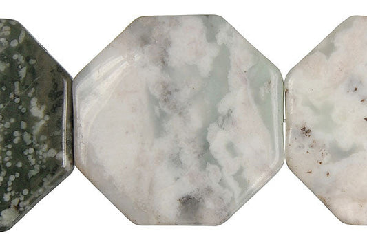 Peace Stone Octagon Pendant, 35x35mm, 1 Piece, Pendant for Jewelry Making