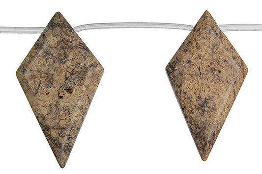 Picasso Jasper Diamond Briolette Pendant, 25x45mm, 1 Piece, Pendant for Jewelry Making