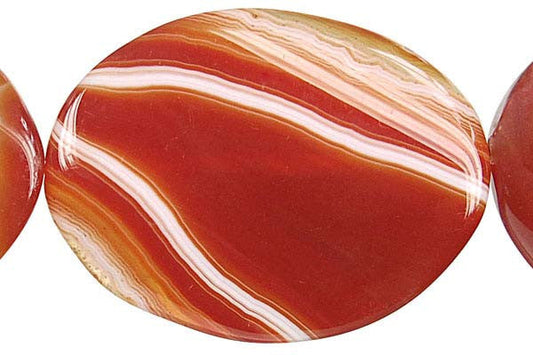 Sardonyx Twisted Flat Oval Pendant, 30x40mm, 1 Piece, Jewelry Making Supplies