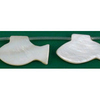 Shell (White MOP) Flat Fish - 16x30mm - Pack of 2 - unbranded Shell Shell pendant for jewelry making