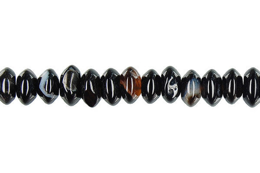 Sardonyx (Black) Rondelle Beads