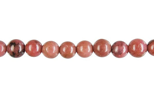 Rhodonite Beads - Round (B) - 6mm - 16-inch - unbranded beads for jewelry making