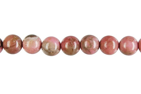 Rhodonite Round B Beads, 16-Inch Strand, Jewelry Making Supplies
