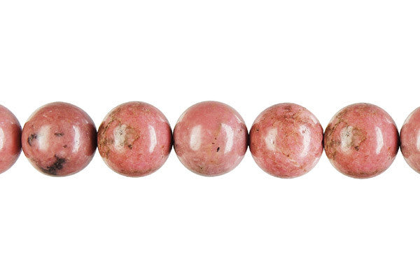 Rhodonite Beads - Round (B) - 12mm - 16-inch - unbranded beads for jewelry making