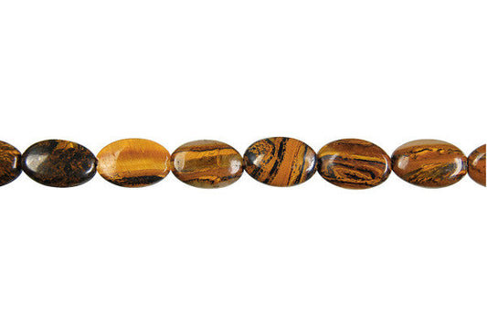 Tiger Iron (AAA) Flat Oval Beads