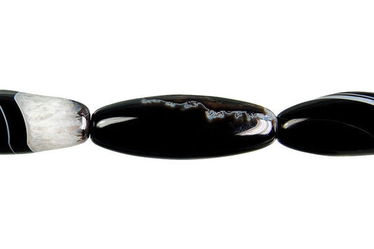 Black Onyx Rice Beads, 15-Inch Strand, Beads for Jewelry Making