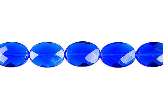 Royal Blue Quartz Faceted Flat Oval