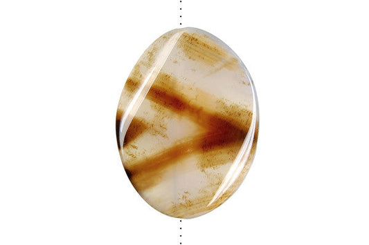 Opalite Onyx Twisted Flat Oval Pendant, 30x40mm, 1 Piece, Pendant for Jewelry Making, Drilled