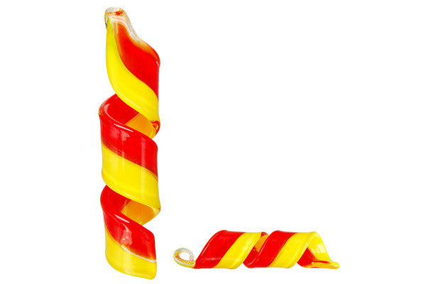 Murano Foil Glass Twist Pendant, 16x65mm, 1 Piece, Pendant for Jewelry Making