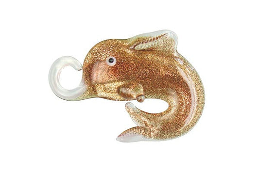 Murano Foil Glass Dolphins Pendant, 35x48mm, 1 Piece, Pendant for Jewelry Making