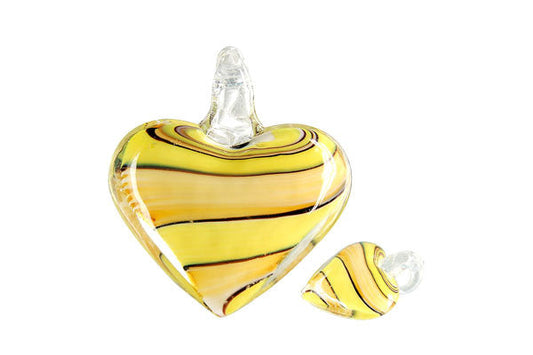 Murano Foil Glass Heart Screw Flower Pendant, 45x55mm, 1 Piece, Pendant for Jewelry Making
