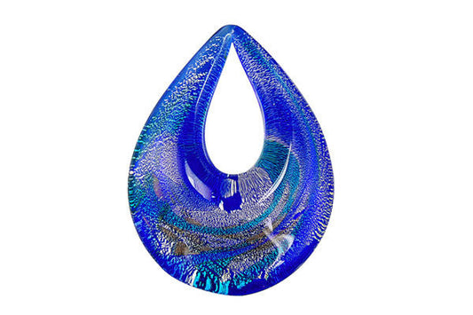 Pendant Murano Foil Glass Briolette Donut (XDA05)
