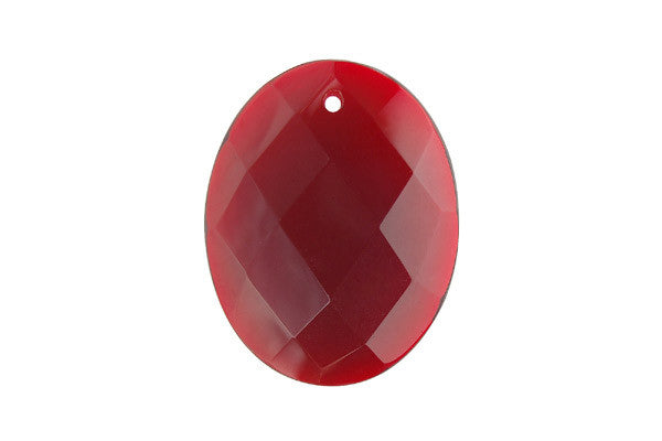 Pendant Ruby Quartz Faceted Flat Oval