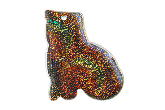 Dichroic Glass Cat Pendant, 22x26mm, 1 Piece, Pendant for Jewelry Making