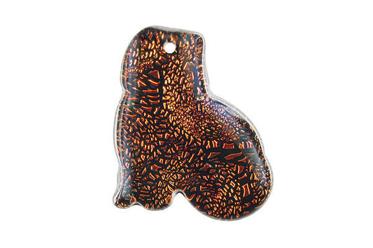 Dichroic Glass Cat Pendant, 22x26mm, 1 Piece, Pendant for Jewelry Making