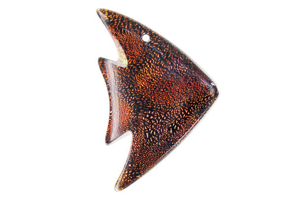 Multicolor Dichroic Glass Animal Pendant 40mm for jewelry making by GemDIY