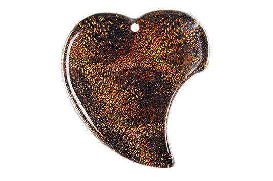 Dichroic Glass Heart Pendant, 30x33mm, 1 Piece, Pendant for Jewelry Making