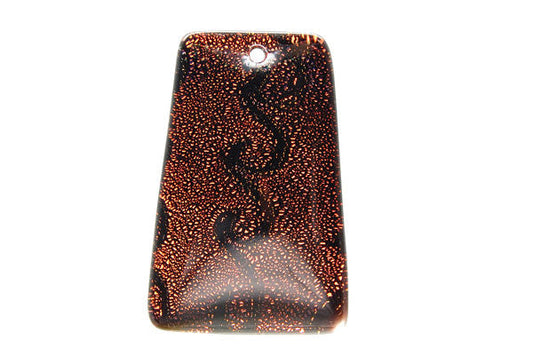 Dichroic Glass Ladder Pendant, 20x30mm, 1 Piece, Pendant for Jewelry Making