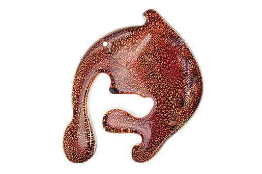 Dichroic Glass Lizards Pendant, 26x40mm, 1 Piece, Pendant for Jewelry Making