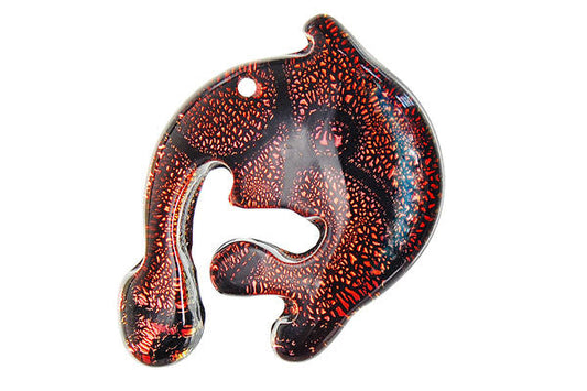 Dichroic Glass Lizards Pendant, 26x40mm, 1 Piece, Pendant for Jewelry Making