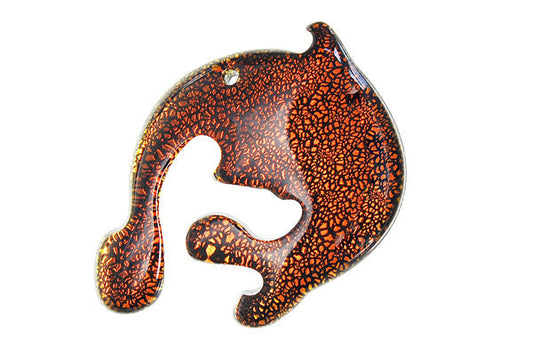 Dichroic Glass Lizards Pendant, 26x40mm, 1 Piece, Pendant for Jewelry Making