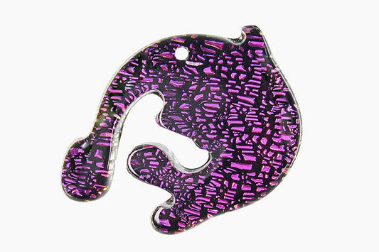 Dichroic Glass Lizards Pendant, 26x40mm, 1 Piece, Pendant for Jewelry Making