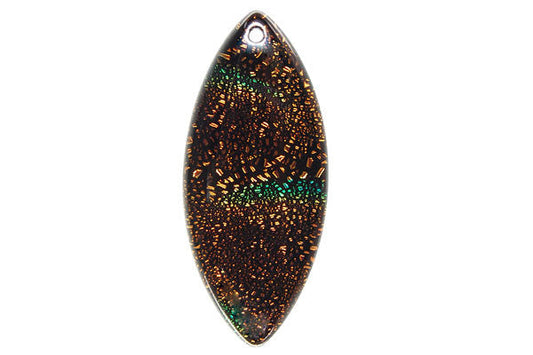 Dichroic Glass Marquise Pendant, 15x35mm, 1 Piece, Pendant for Jewelry Making