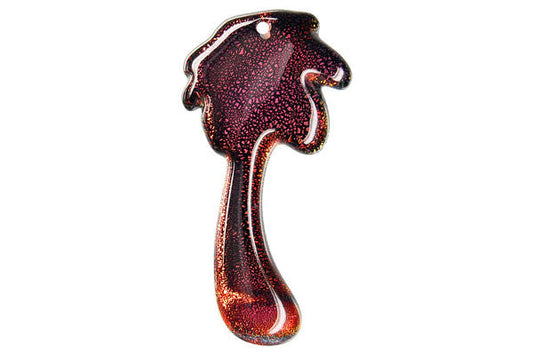 Dichroic Glass Palm Pendant, 26x40mm, 1 Piece, Pendant for Jewelry Making
