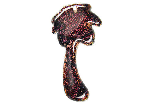 Dichroic Glass Palm Pendant, 26x40mm, 1 Piece, Pendant for Jewelry Making