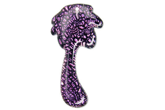 Dichroic Glass Palm Pendant, 26x40mm, 1 Piece, Pendant for Jewelry Making
