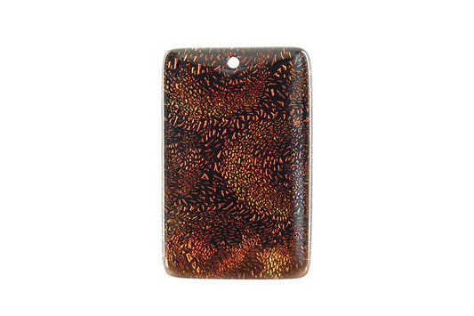 Dichroic Glass Rectangle Pendant, 20x30mm, 1 Piece, Pendant for Jewelry Making